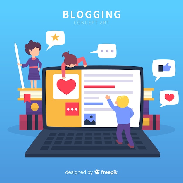 Concepto moderno de bloguero con diseño plano