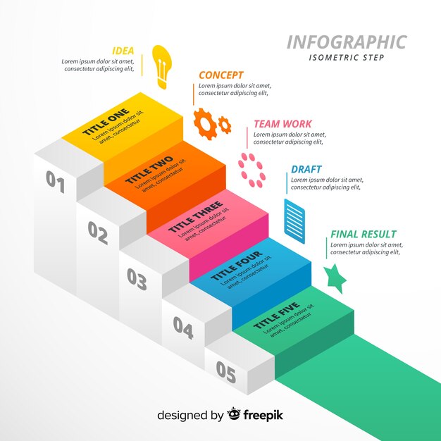 Concepto moderno colorido de pasos infográficos