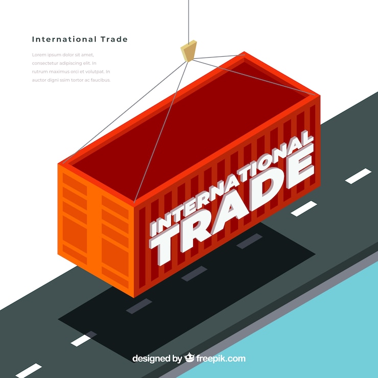 Vector gratuito concepto moderno de comercio internacional con diseño plano