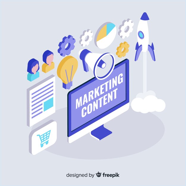 Concepto moderno de contenido de marketing