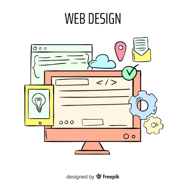 Vector gratuito concepto moderno de diseño web dibujado a mano