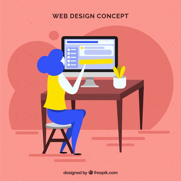 Concepto moderno de diseño web con estilo plano
