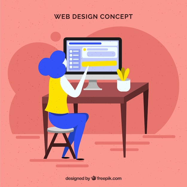 Vector gratuito concepto moderno de diseño web con estilo plano