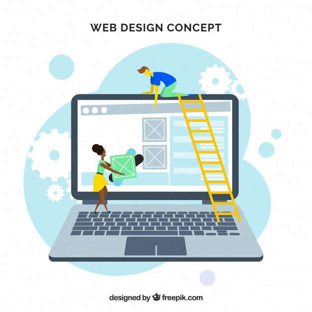 Concepto moderno de diseño web con estilo plano