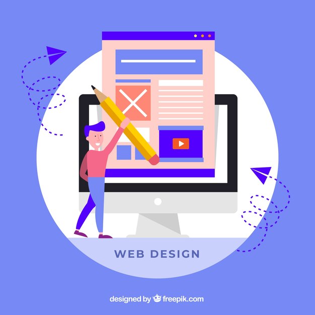 Concepto moderno de diseño web con estilo plano