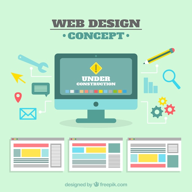 Concepto moderno de diseño web con estilo plano