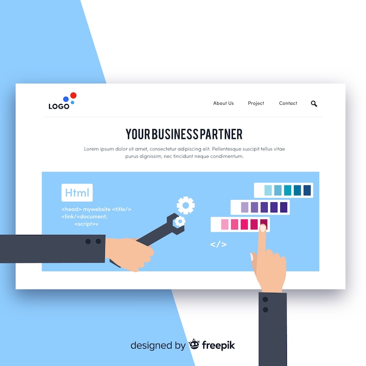 Vector gratuito concepto moderno de diseño web con estilo plano