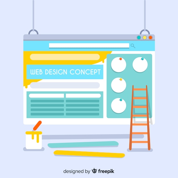 Concepto moderno de diseño web con estilo plano