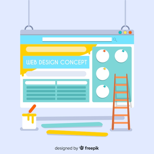 Vector gratuito concepto moderno de diseño web con estilo plano