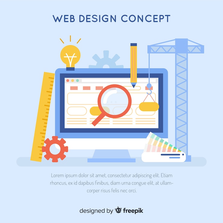 Vector gratuito concepto moderno de diseño web con estilo plano