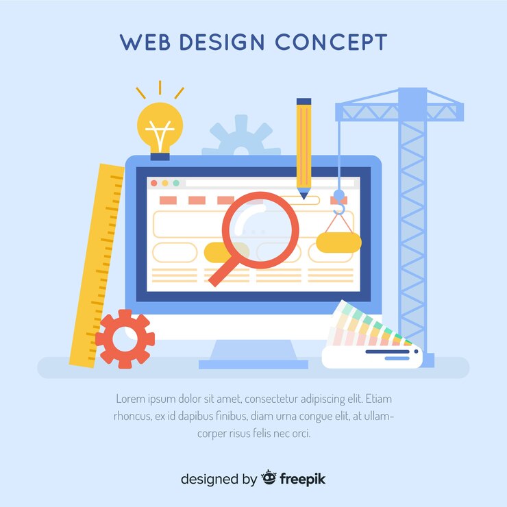 Vector gratuito concepto moderno de diseño web con estilo plano