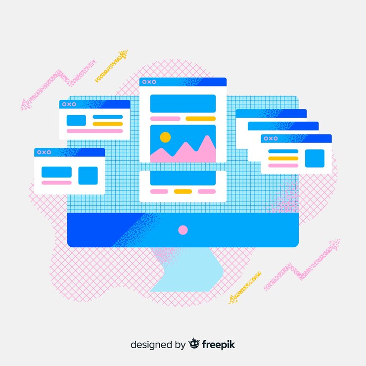 Vector gratuito concepto moderno de diseño web con estilo plano