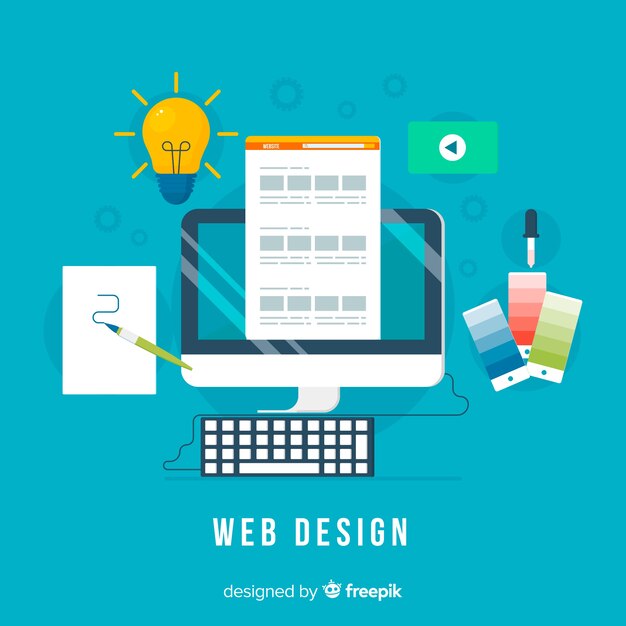 Concepto moderno de diseño web con estilo plano