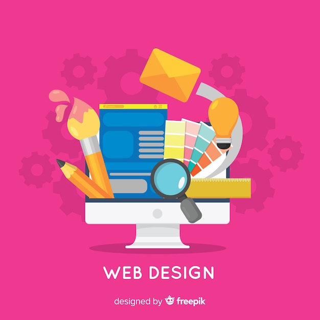 Concepto moderno de diseño web con estilo plano
