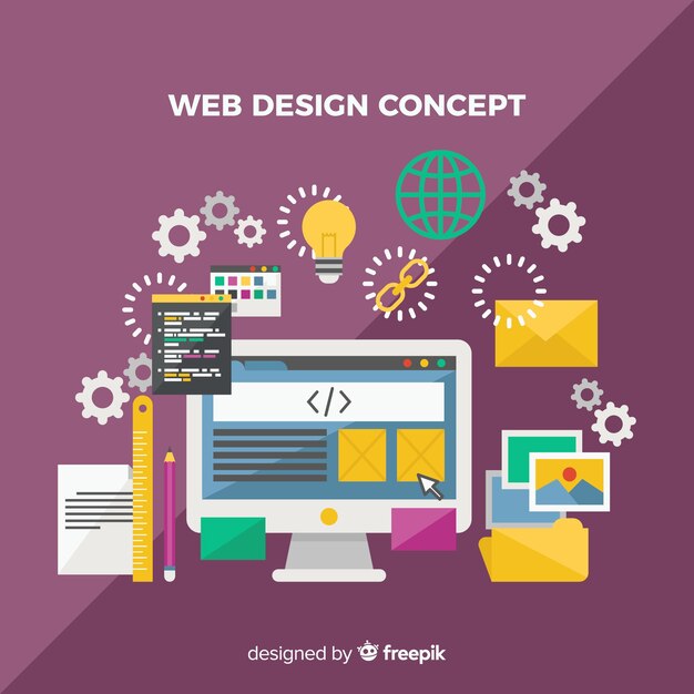 Concepto moderno de diseño web con estilo plano