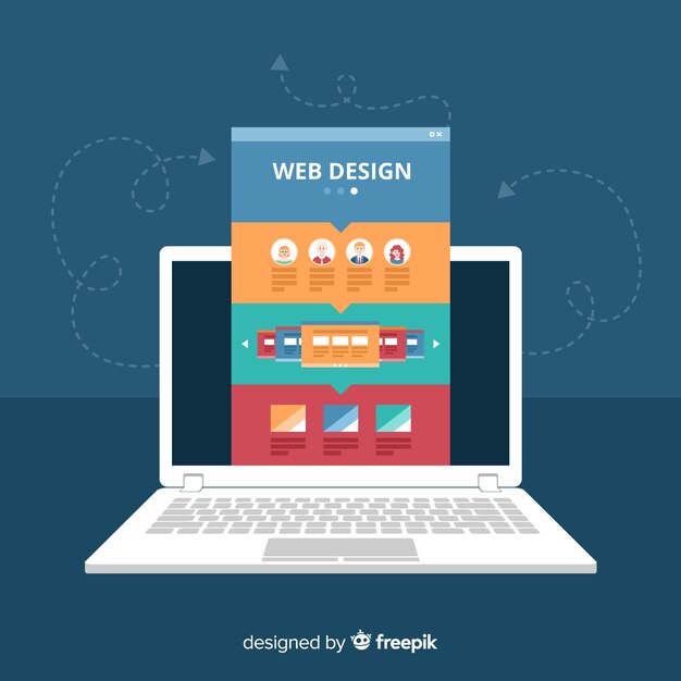 Concepto moderno de diseño web con estilo plano
