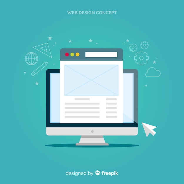 Concepto moderno de diseño web con estilo plano