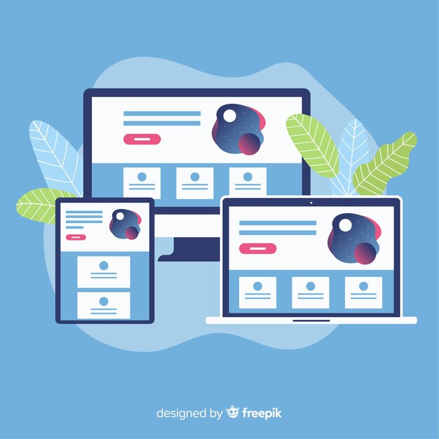 Concepto moderno de diseño web con estilo plano