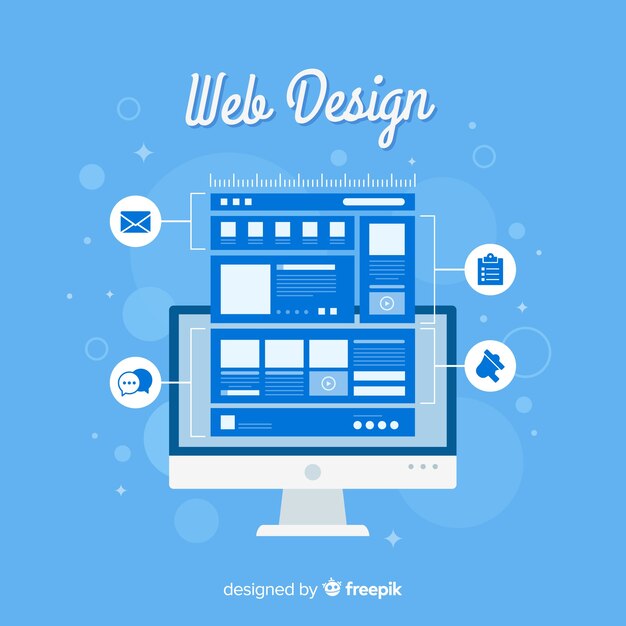 Concepto moderno de diseño web con estilo plano