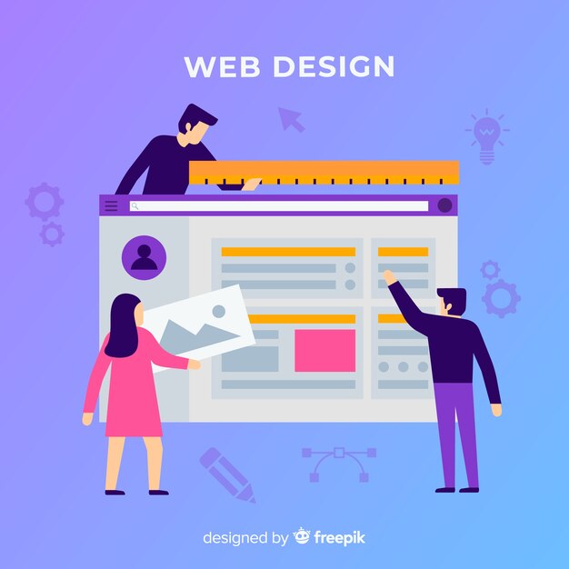 Concepto moderno de diseño web con estilo plano