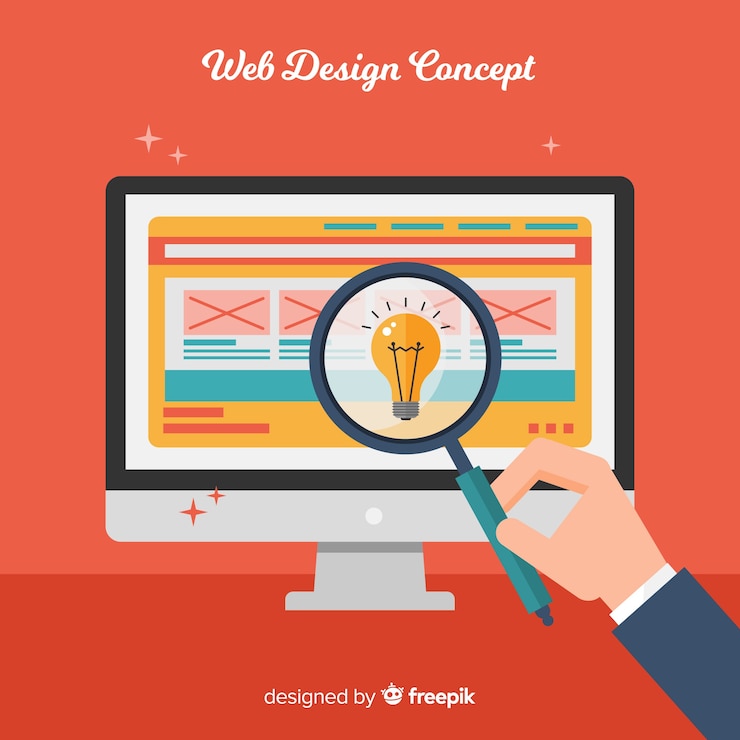Vector gratuito concepto moderno de diseño web con estilo plano
