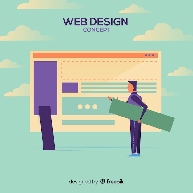 Vector gratuito concepto moderno de diseño web con estilo plano