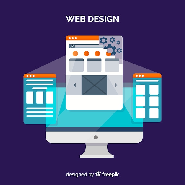 Concepto moderno de diseño web con estilo plano