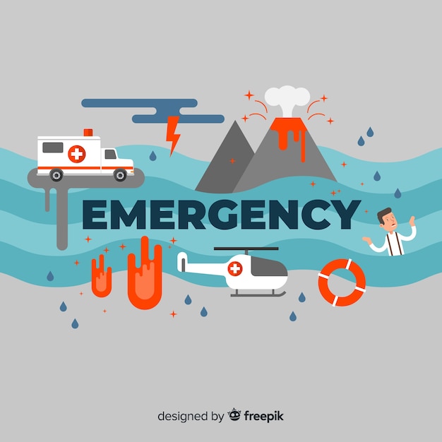 Vector gratuito concepto moderno de emergencia con diseño plano