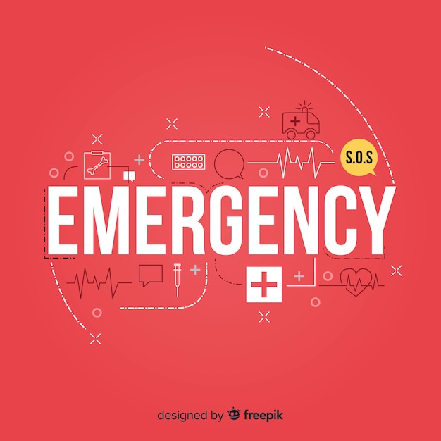 Concepto moderno de emergencia con diseño plano