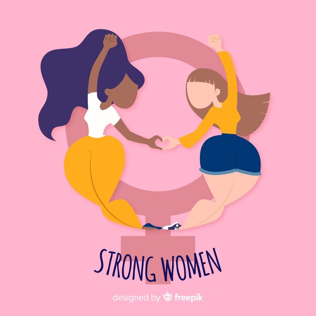 Concepto moderno de feminismo con diseño plano