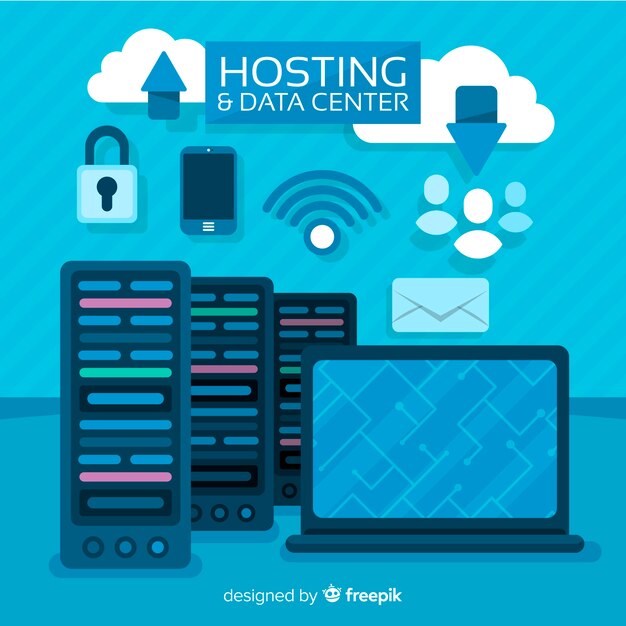 Concepto moderno de hosting