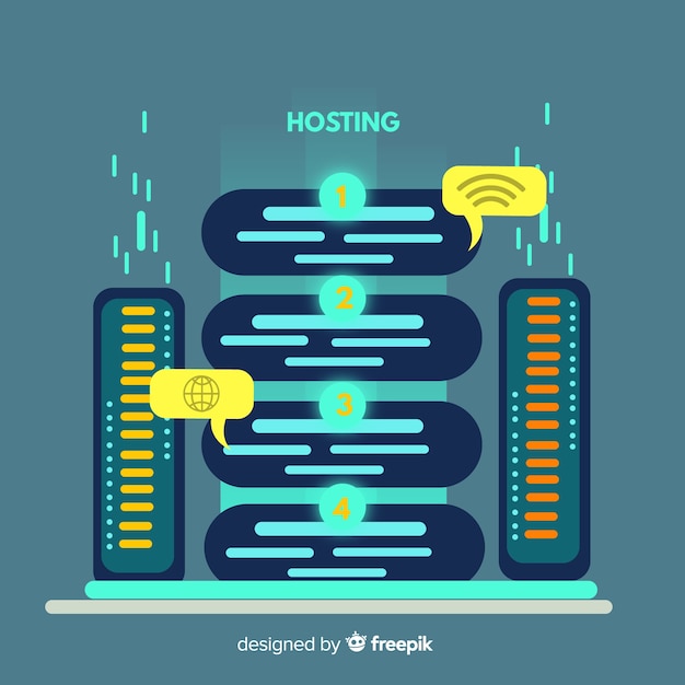 Concepto moderno de hosting