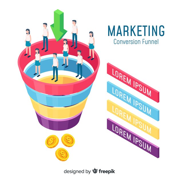 Concepto moderno de marketing online con vista isométrica
