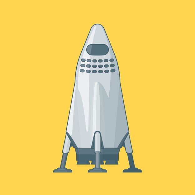 Concepto moderno de nave espacial de metal