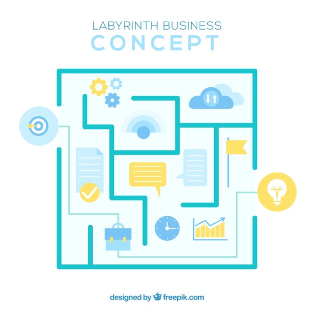 Concepto moderno de negocios con laberinto