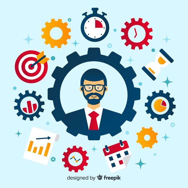Concepto moderno de productividad con diseño plano