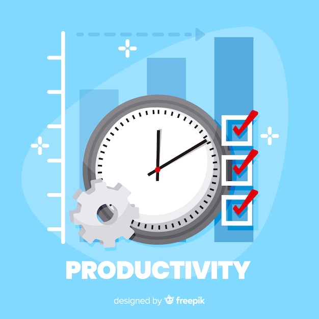 Concepto moderno de productividad con diseño plano