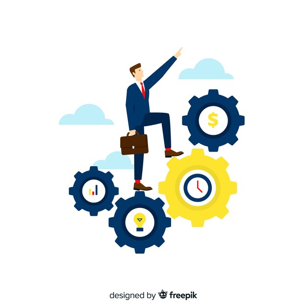 Concepto moderno de productividad con diseño plano