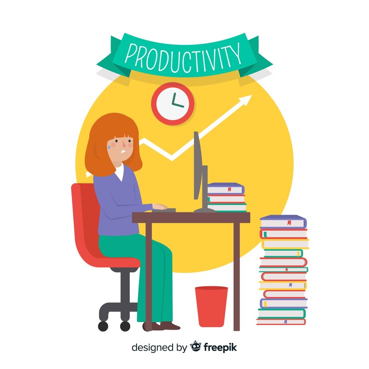 Vector gratuito concepto moderno de productividad con diseño plano