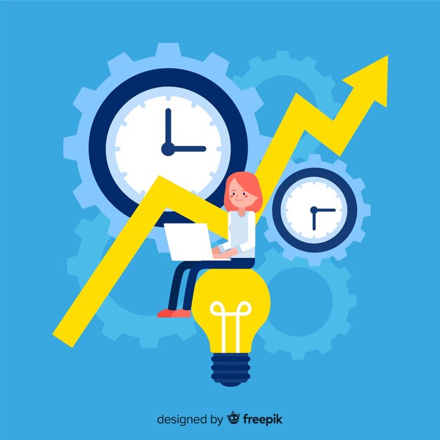 Concepto moderno de productividad con diseño plano