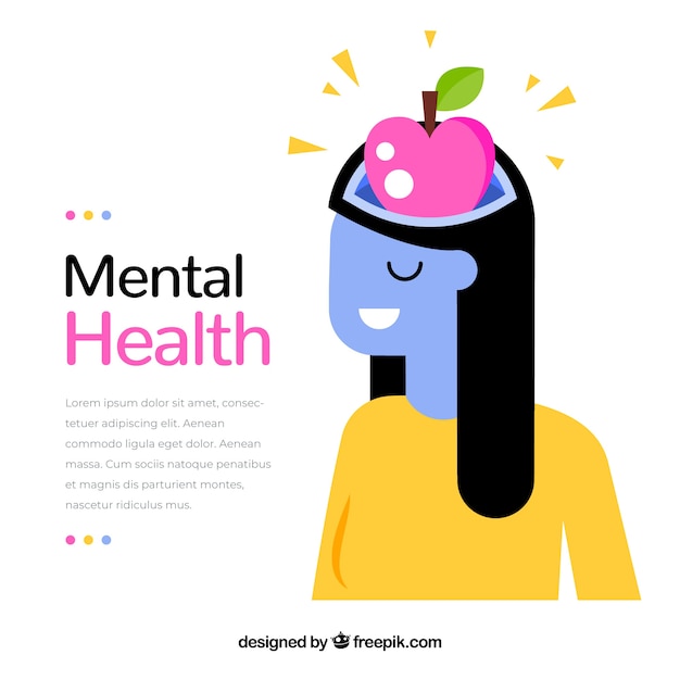 Vector gratuito concepto moderno de salud mental con diseño plano