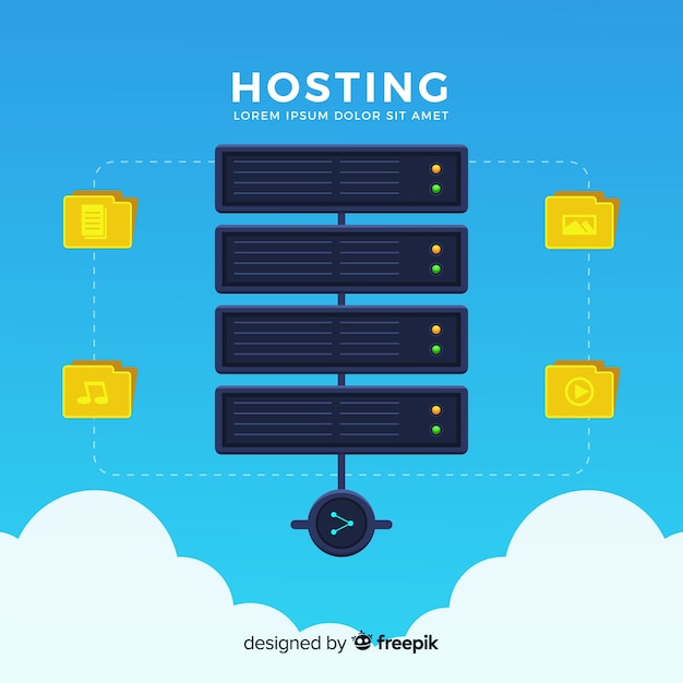 Concepto moderno de web hosting