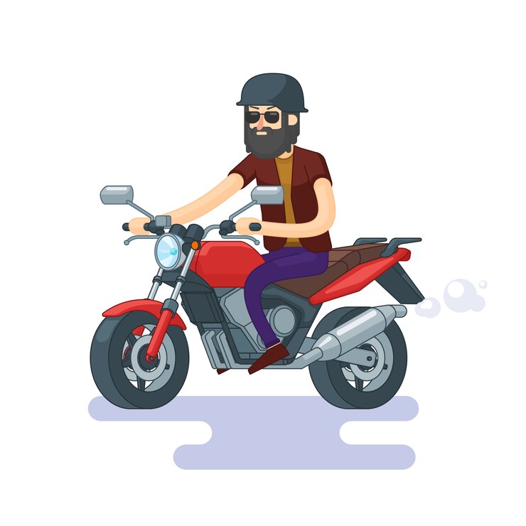 Vector gratuito concepto de motocicleta clásica colorida