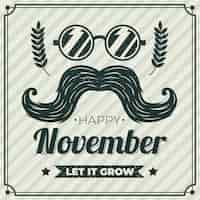 Vector gratuito concepto movember con diseño vintage