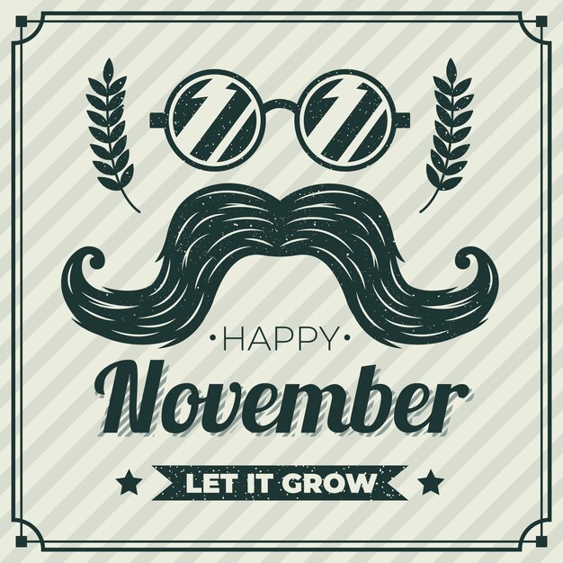 Concepto Movember con diseño vintage