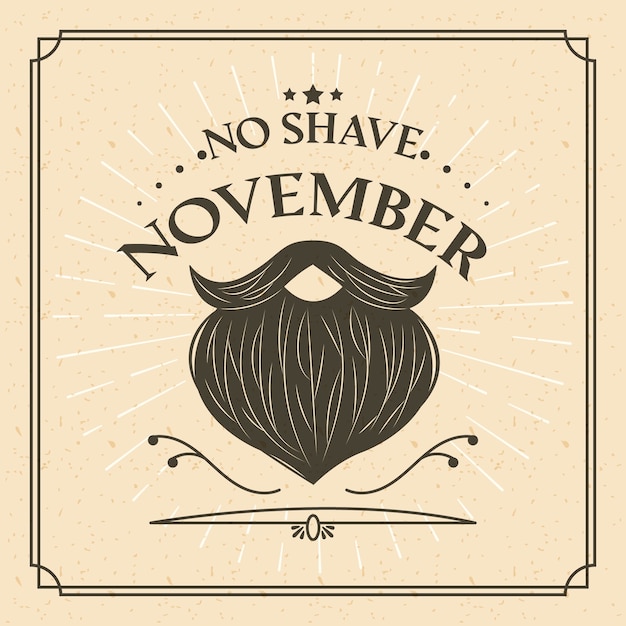 Vector gratuito concepto movember con diseño vintage