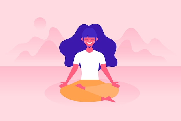 Vector gratuito concepto de mujer meditando