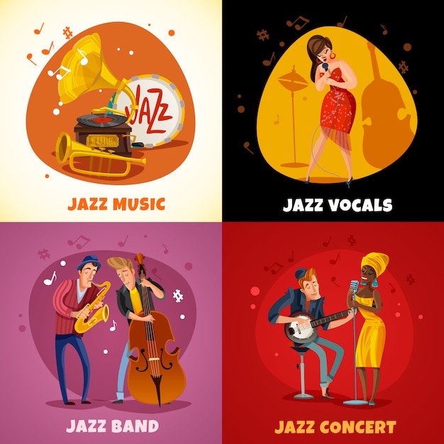 Vector gratuito concepto de música jazz