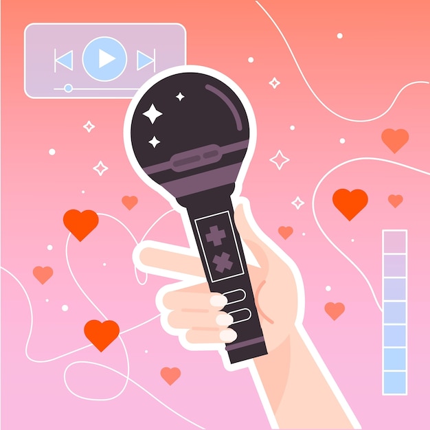 Vector gratuito concepto de música k-pop ilustrado