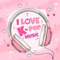 Vector gratuito concepto de música k-pop